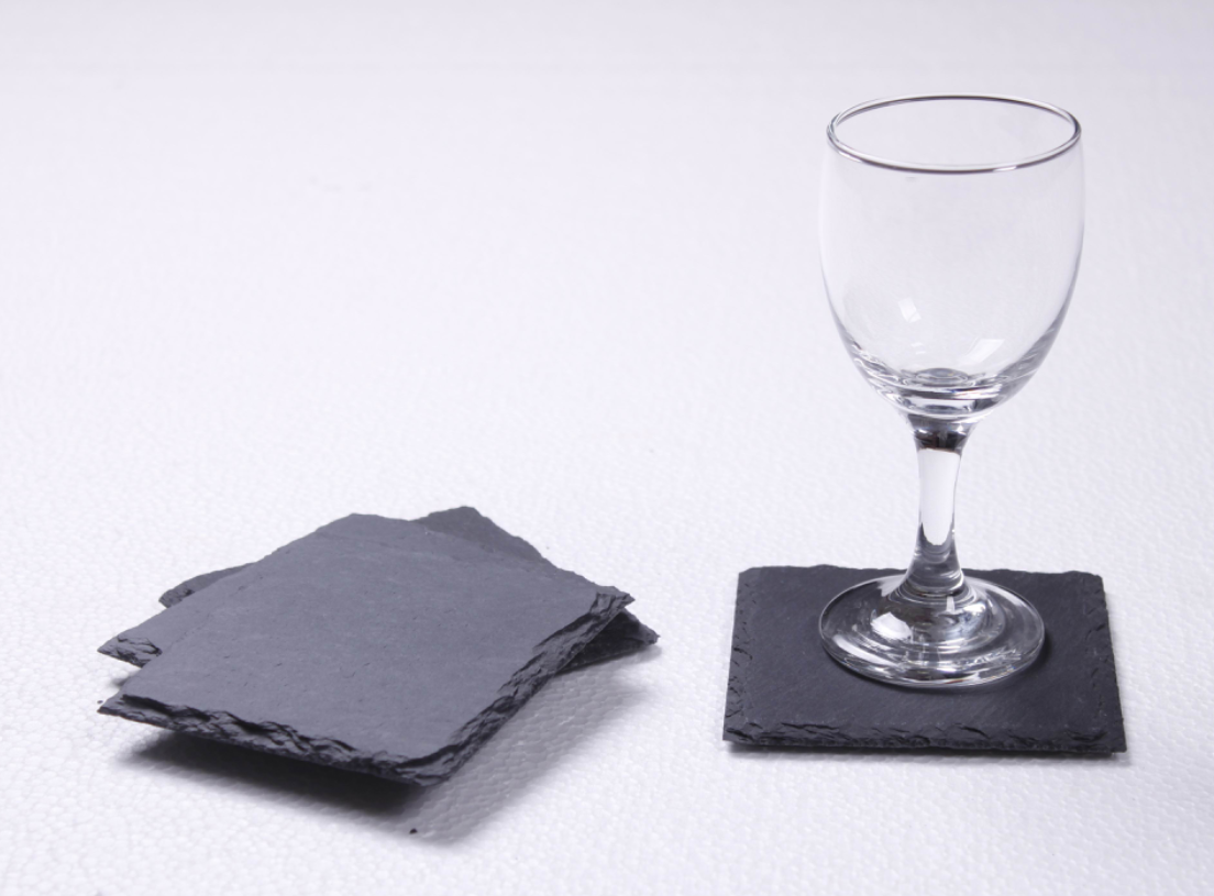 Slate Coaster Square Set Of 4 Rough Chipped Edges