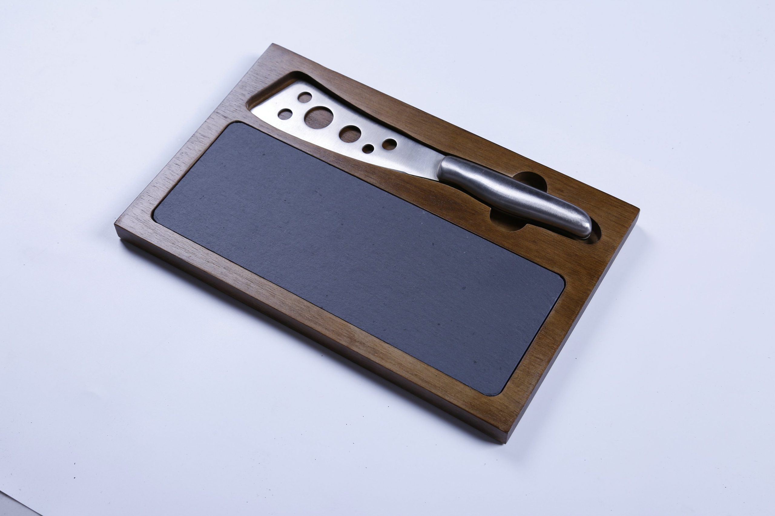 Slate & Acacia Wood Serving Board with Cheese Knife