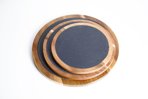 Slate & Acacia Wood Board Round