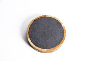 Round Slate & Acacia Wood Cheese Board with Cheese Knives