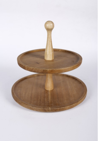 2 Tiers Wood Cake Stand