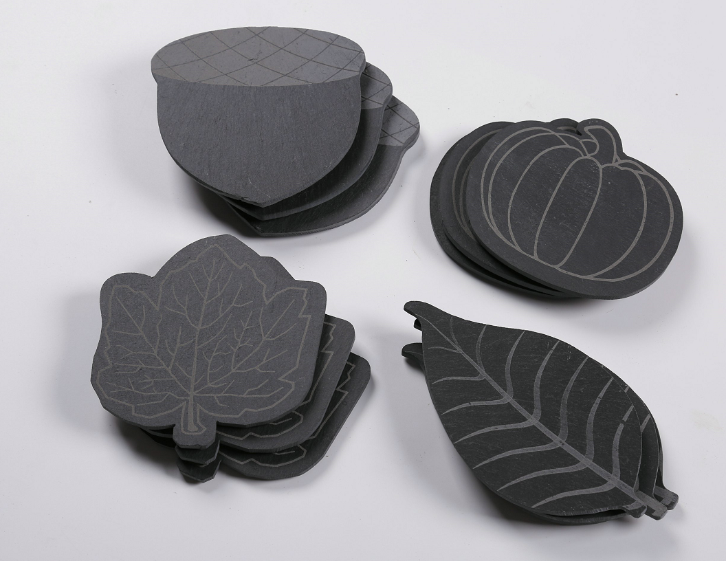 Set Of 4 Slate Coasters With Laser Engraving