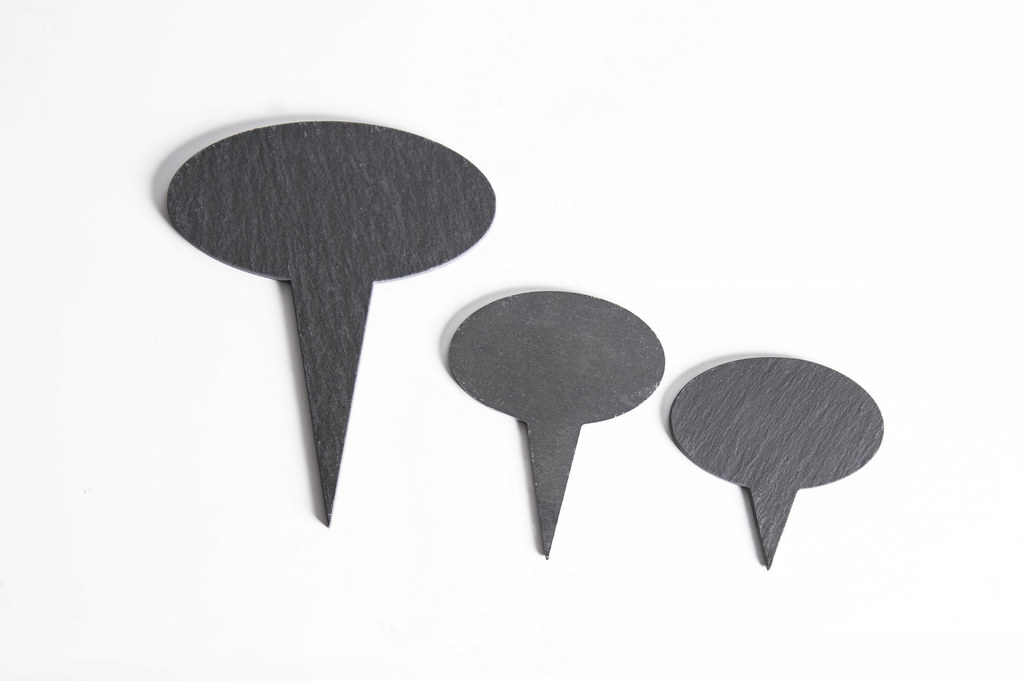 Set of 4 Slate Cheese Tags / Garden Tags Oval Shape