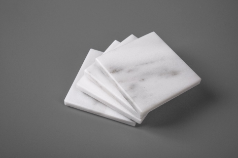 Cloud White Marble Coasters Square Set of 4