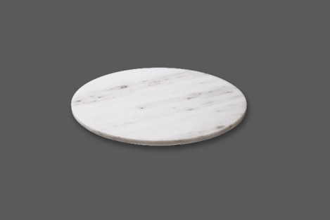 Cloud White Marble Serving Board Round