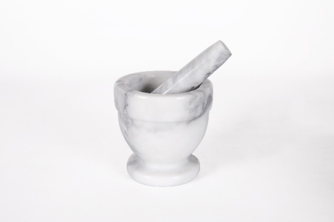 Cloud White Marble Pestle & Morta WMPM1010