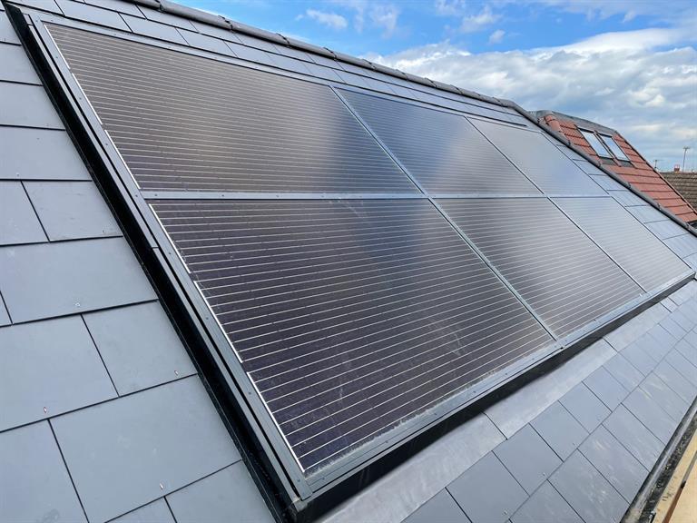 solar energy on a slate roof