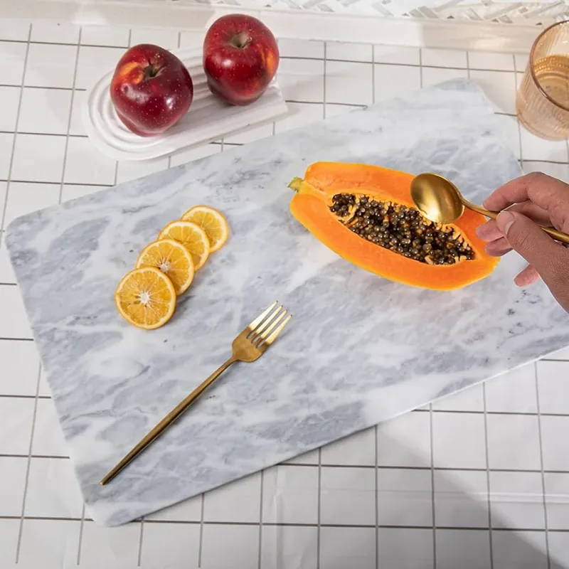Cloud White Marble Serving Board