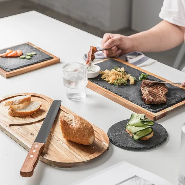 Slate and Wood Serving Board