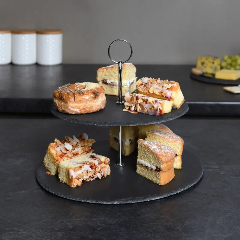 Two Tier Slate Cake Stand