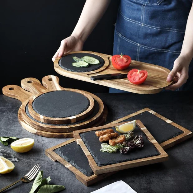 slate and wood board