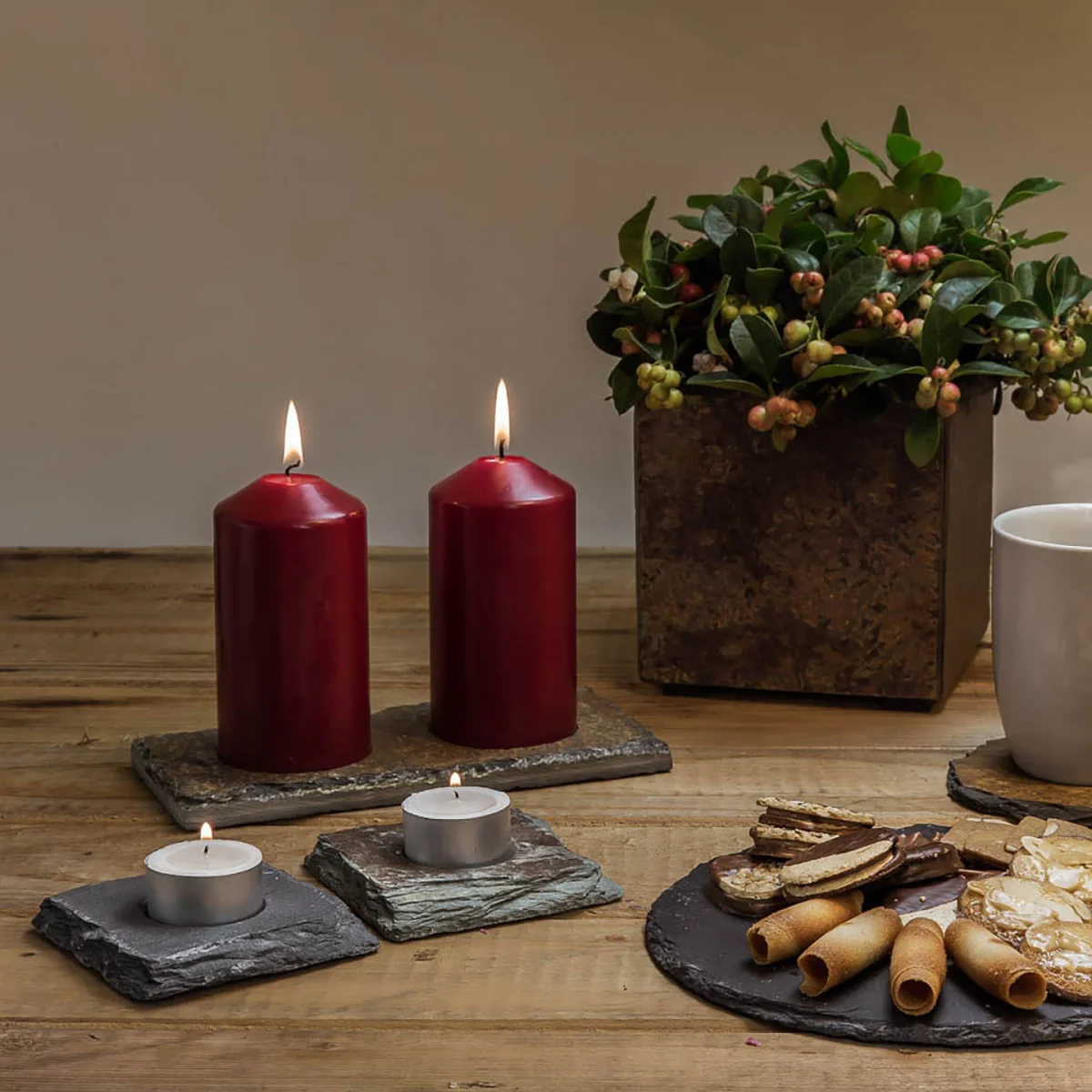 Slate Candle Holders